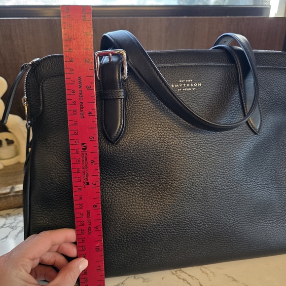 Smythson Black Leather Bag - Picture 2 of 7